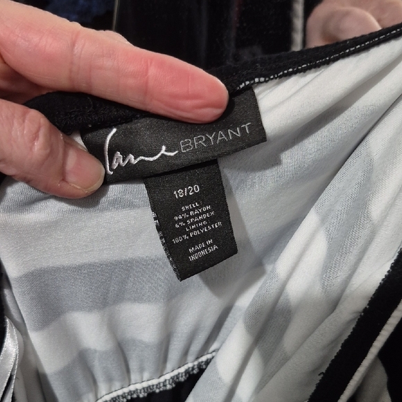 Lane Bryant Black and White Striped Dress - Picture 3 of 5